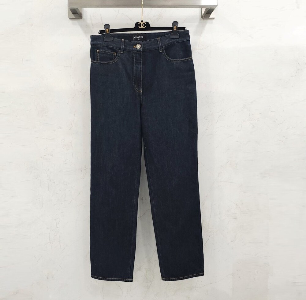 [럭스유] (새상품) 40 / 샤넬 25C 크루즈 CC로고 백포켓 스티치 데님 팬츠 P78765