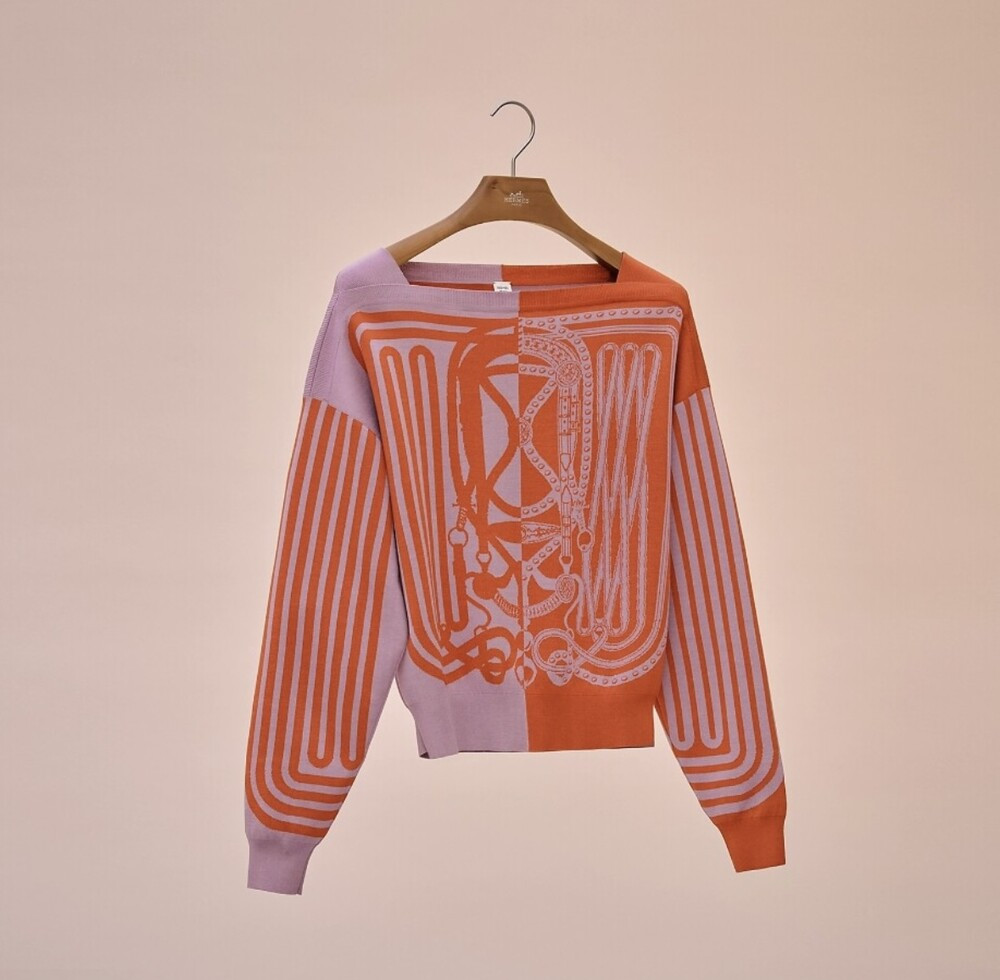 [럭스유] 36 / 에르메스 Grand Tralala 롱 슬리브 실크 스웨터