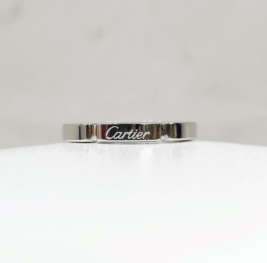 [럭스유] 까르띠에 마이용 팬더 웨딩밴드 링 18K 화이트골드 46호
