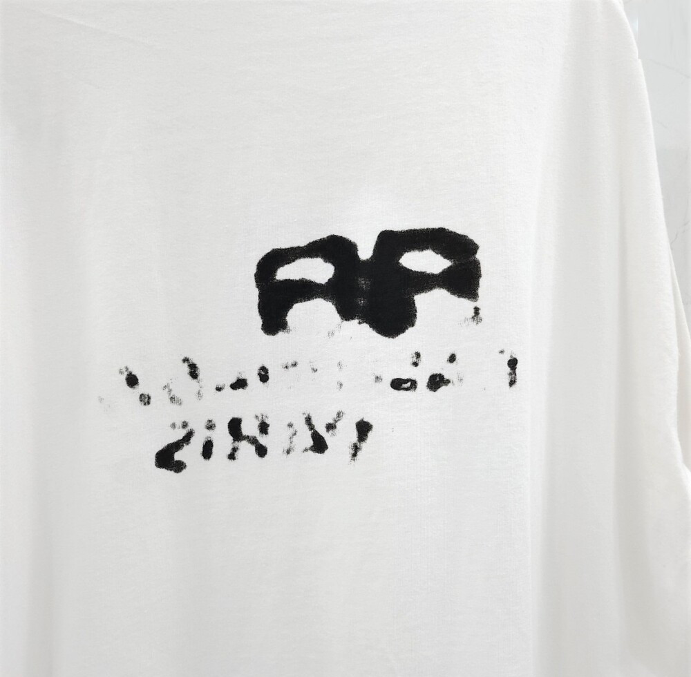 [럭스유] XXL / 발렌시아가 화이트 핸드드로우 프린팅 반팔 티셔츠