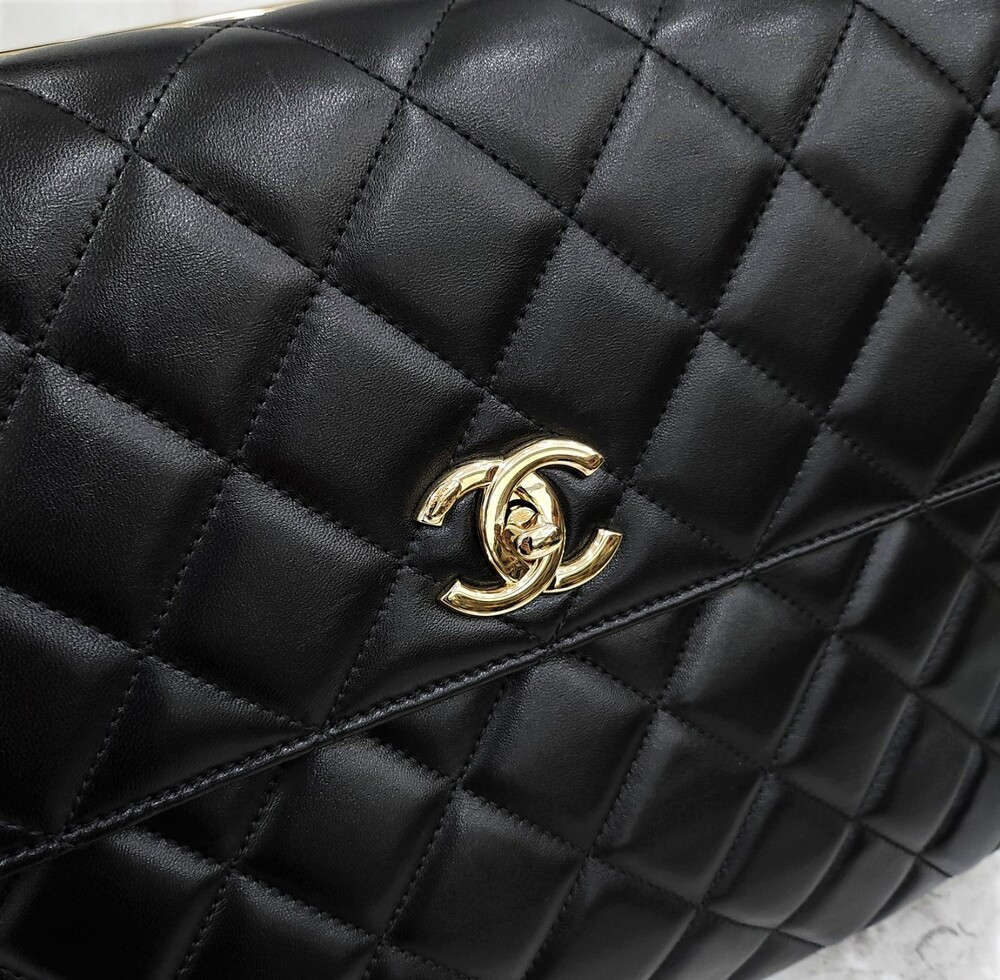 [럭스유] 샤넬 블랙 트렌디 CC 라지 탑핸들 체인 숄더백 23번대 A92237