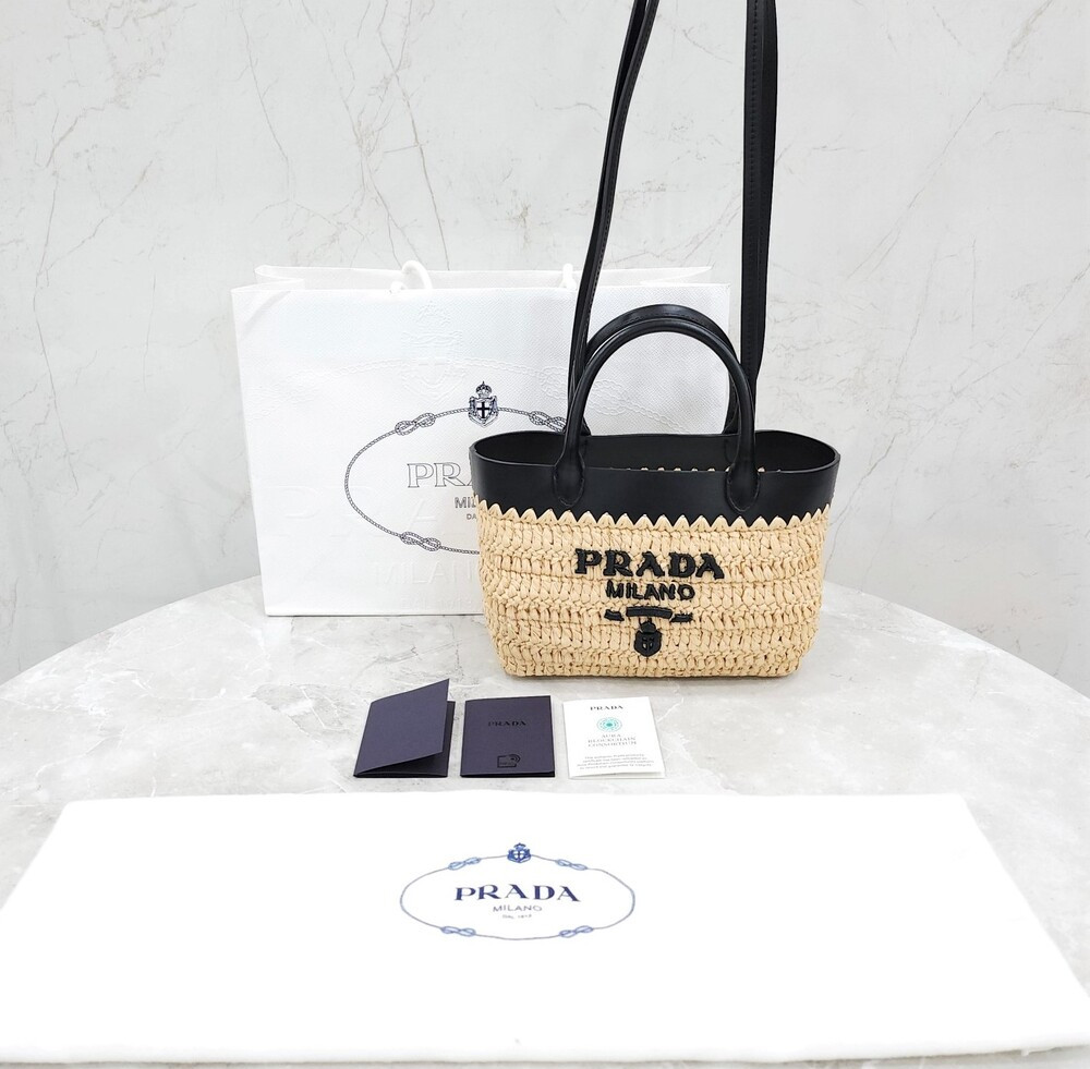 [럭스유] (새상품) 프라다 미니 크로셰와 가죽 토트백 1BG501