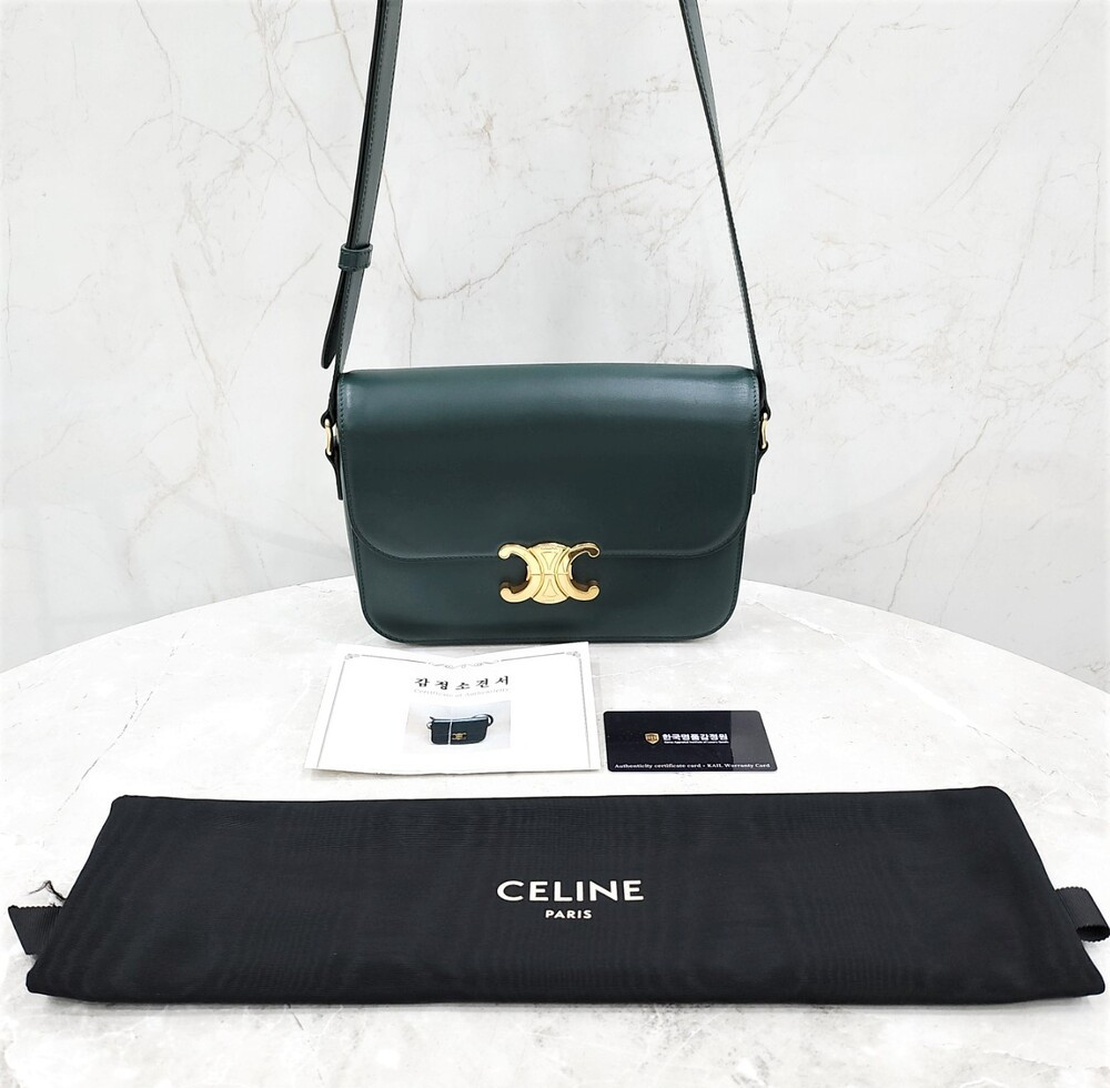 [럭스유] 셀린느 그린 클래식 트리옹프 숄더백 미디움 187363BF4