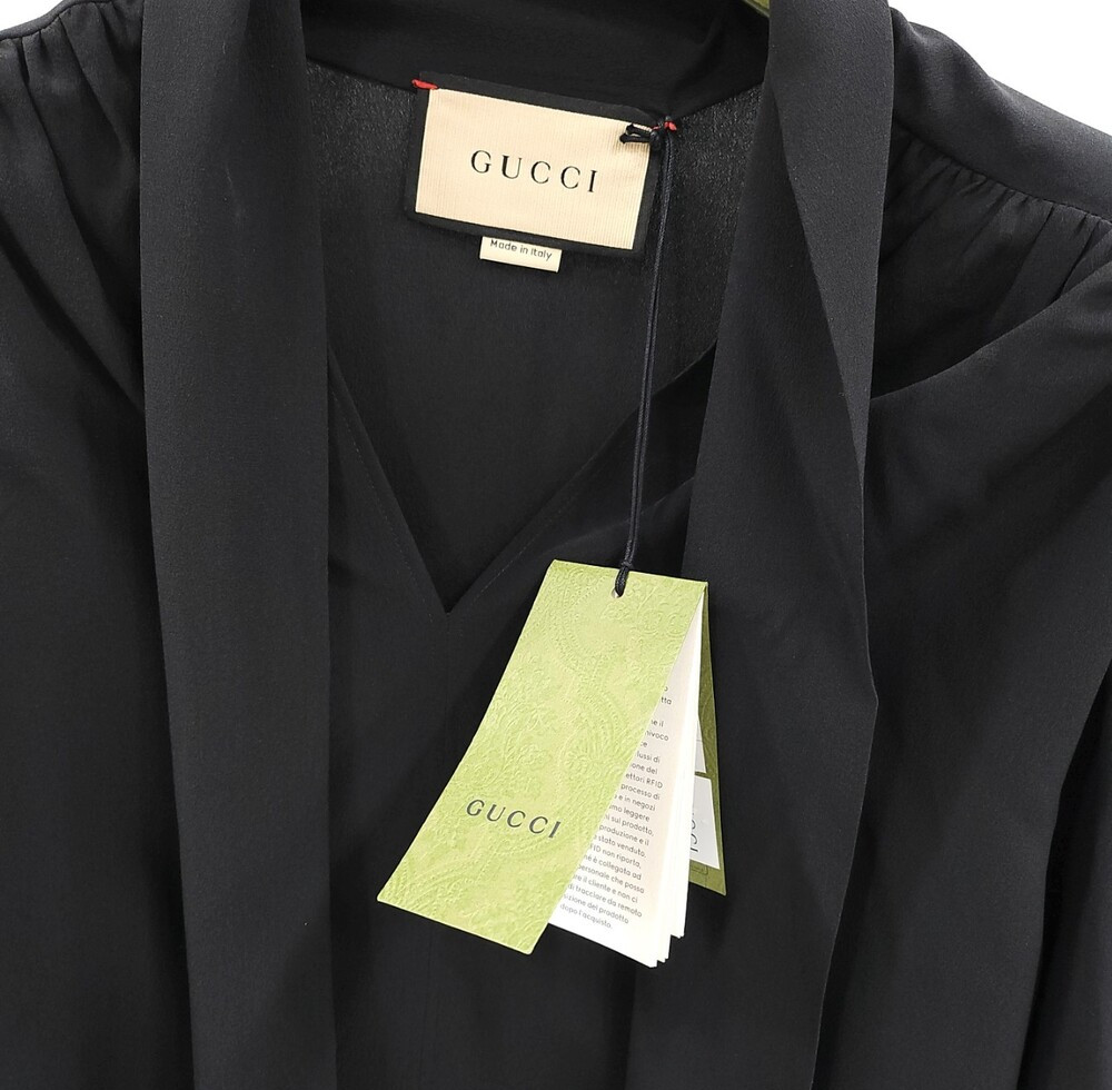 [럭스유] (새상품) 38 / 구찌 보우넥 실크 블라우스 740513