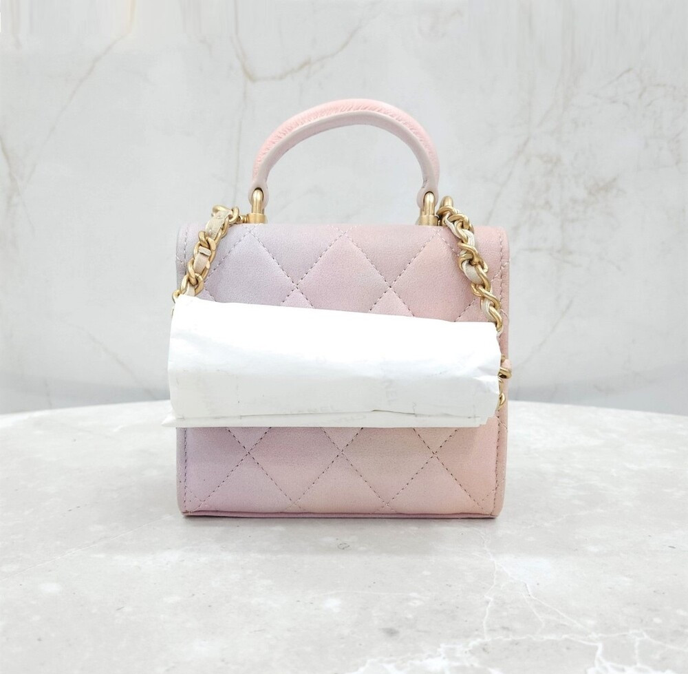 [럭스유] (새상품) 샤넬 탑핸들 체인 미니백 그라데이션 핑크 램스킨