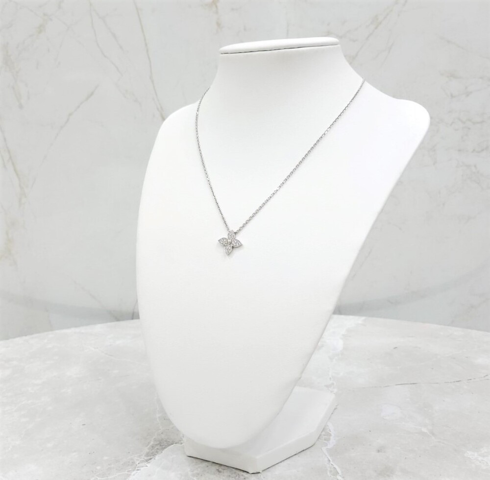 [럭스유] 루이비통 다이아몬드 이딜블라썸 펜던트 화이트골드 목걸이 Q93622