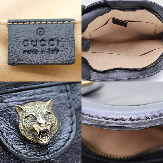 Gucci(구찌) 524620 블랙 레더 르벨 스몰 크로스백