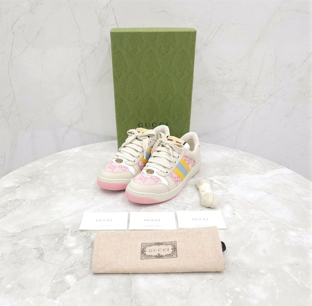 [럭스유] (새상품) 35.5 / 구찌 GG 스크리너 삼선 스니커즈