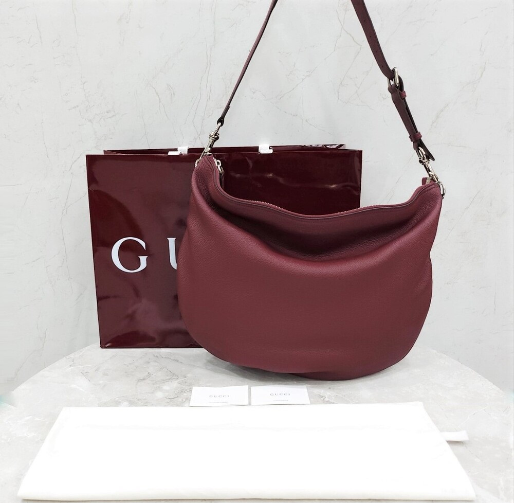 [럭스유] (새상품) 구찌 B 라지 레더 숄더백 로쏘 앙코라 레드 801041