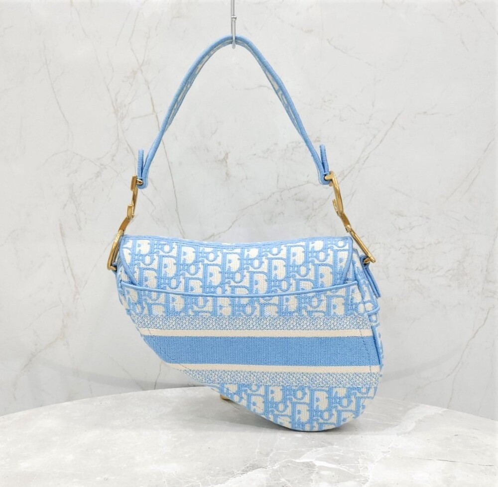 [럭스유] (새상품) 디올 블루 오블리크 새들백 미디움