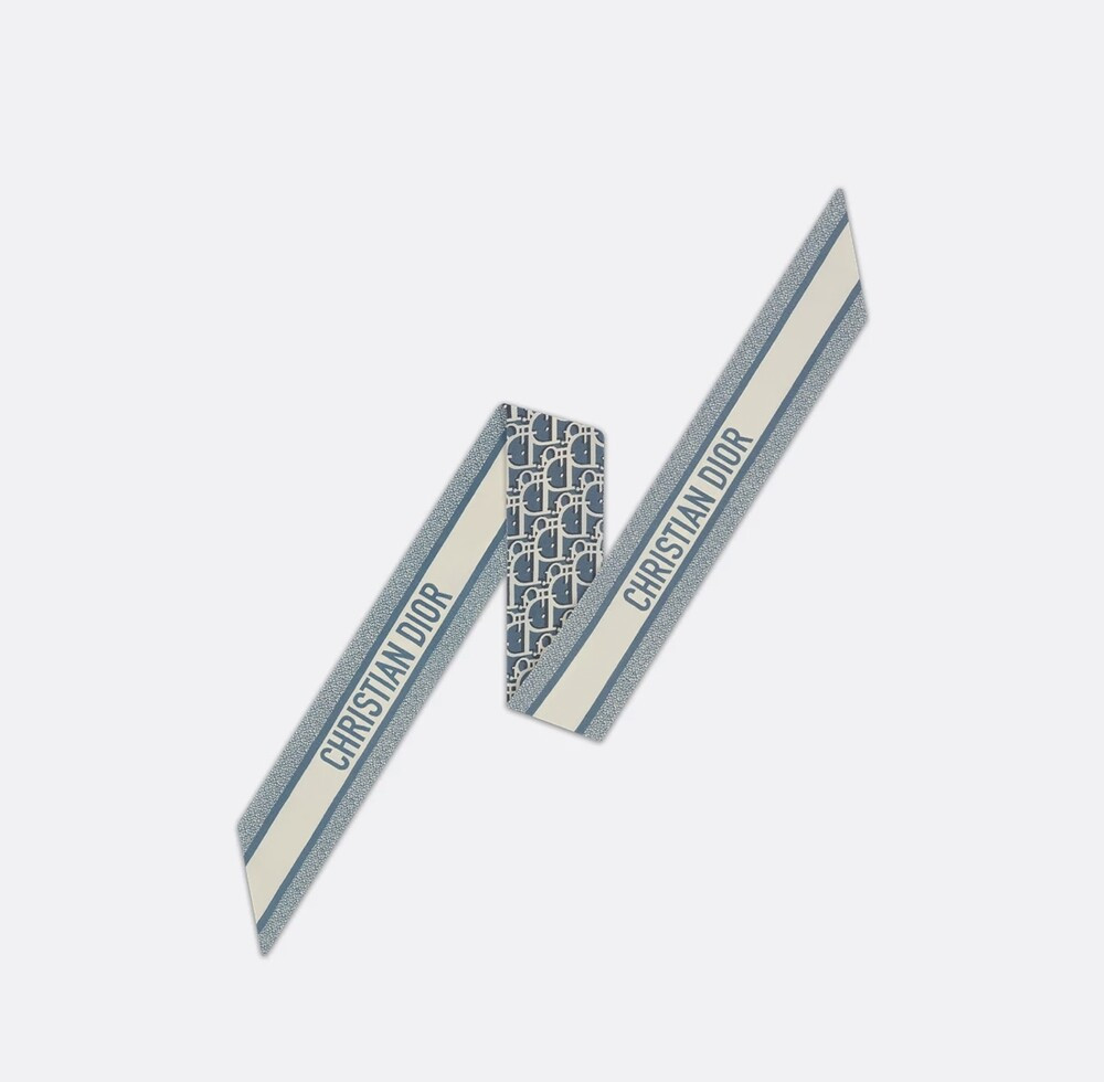 [럭스유] (새상품) 디올 블루 실크 트윌 오블리크 미차 스카프 15DOB106I600