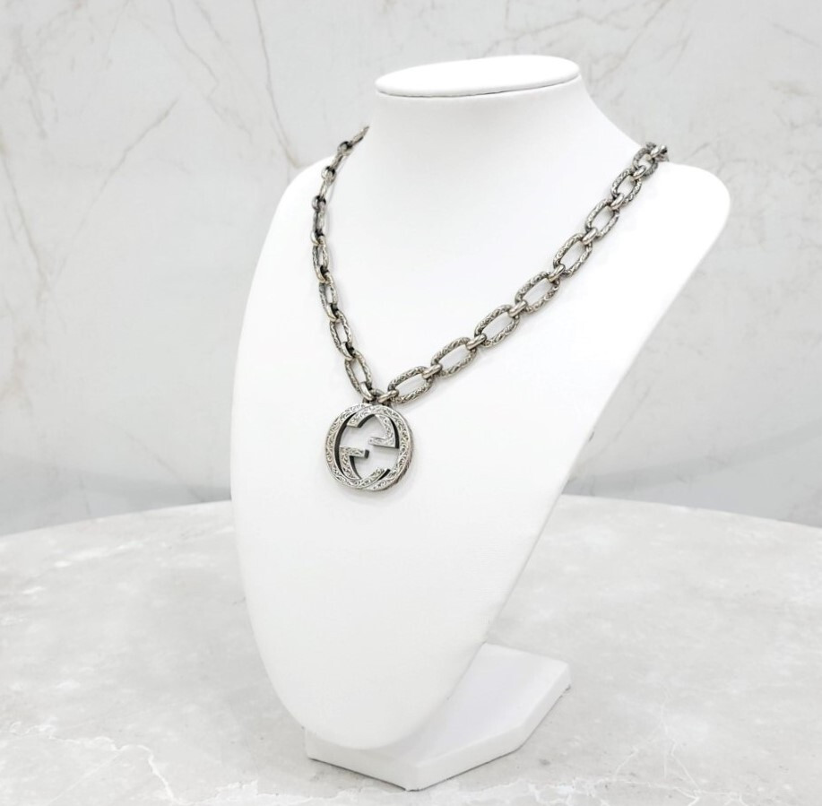 [럭스유] (새상품) 구찌 인터로킹 G 펜던트 엔틱 목걸이