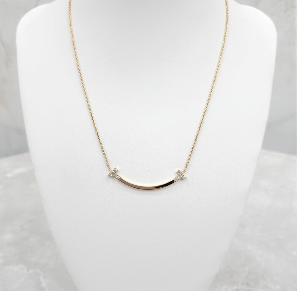 [럭스유] 티파니앤코 다이아 T 스마일 미디엄 펜던트 목걸이