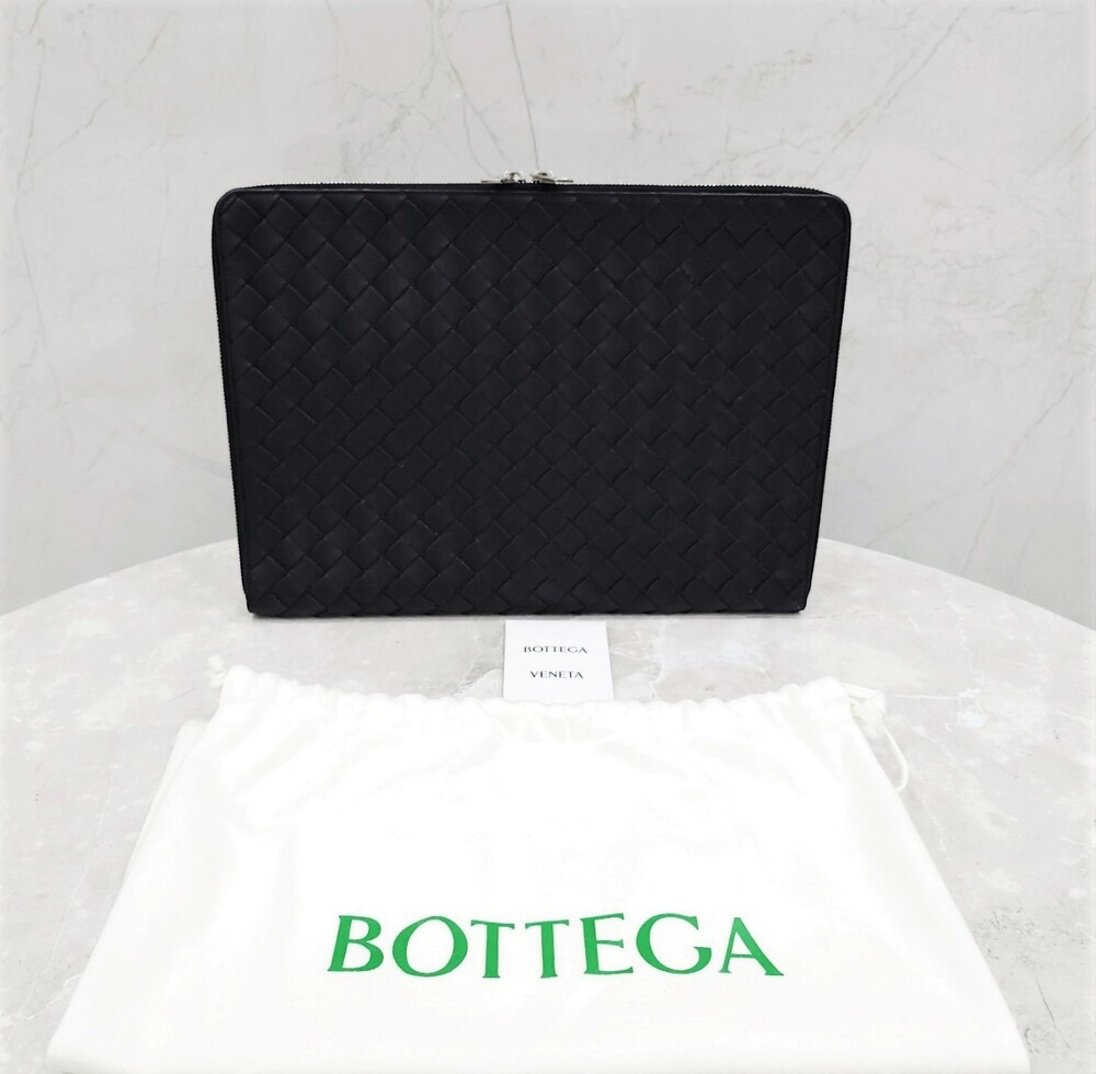 [럭스유] 보테가베네타 블랙 인트레치아토 클러치 라지