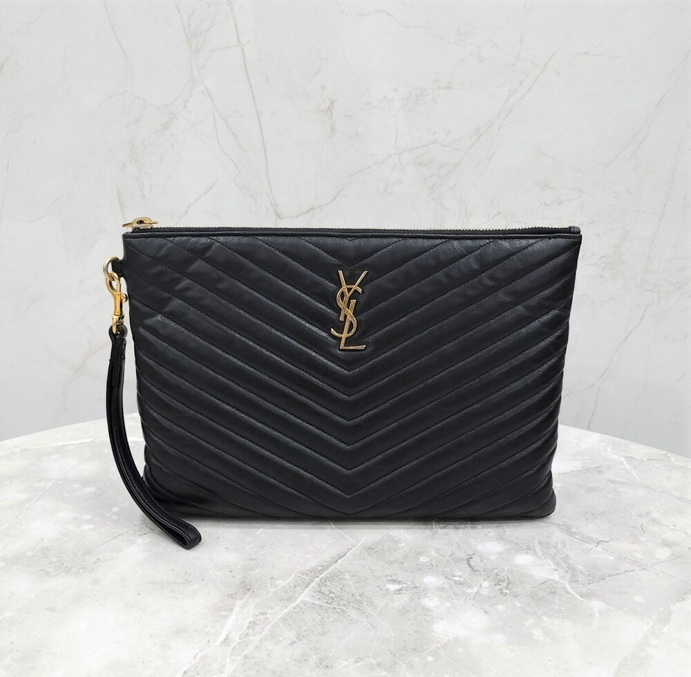 [럭스유] 생로랑 마틀라세 레더 스트랩 클러치