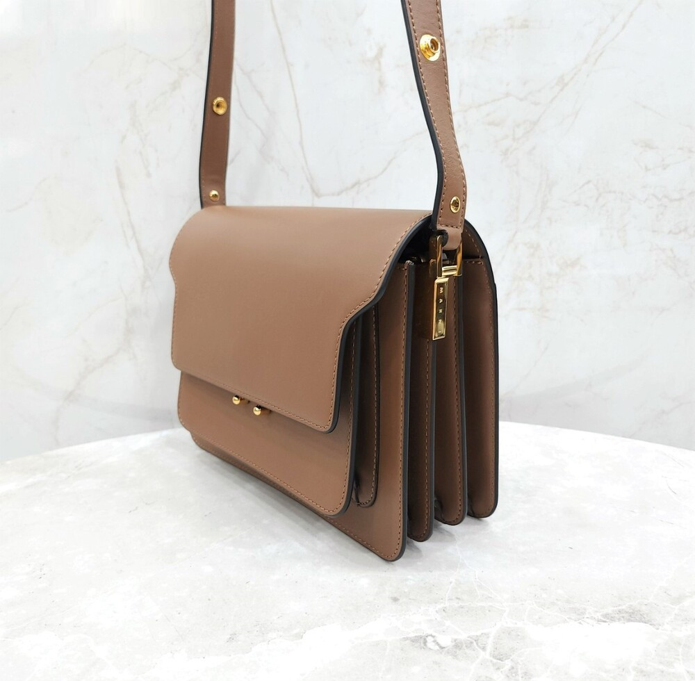 [럭스유] 마르니 미디움 카프스킨 트렁크 숄더백