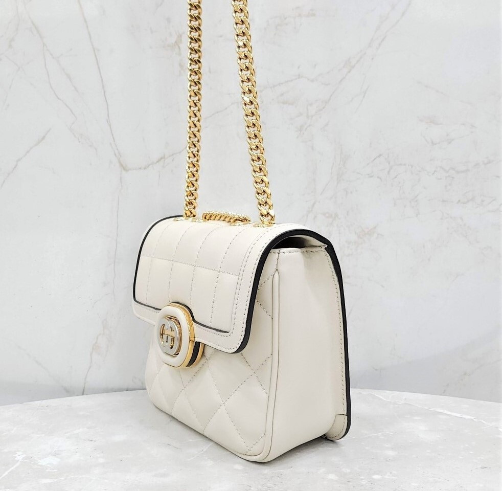 [럭스유] 구찌 화이트 인터로킹 G 체인 숄더백 740834