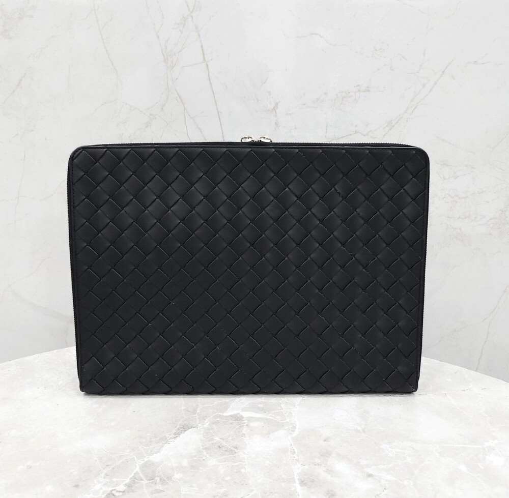 [럭스유] 보테가베네타 블랙 인트레치아토 클러치 라지