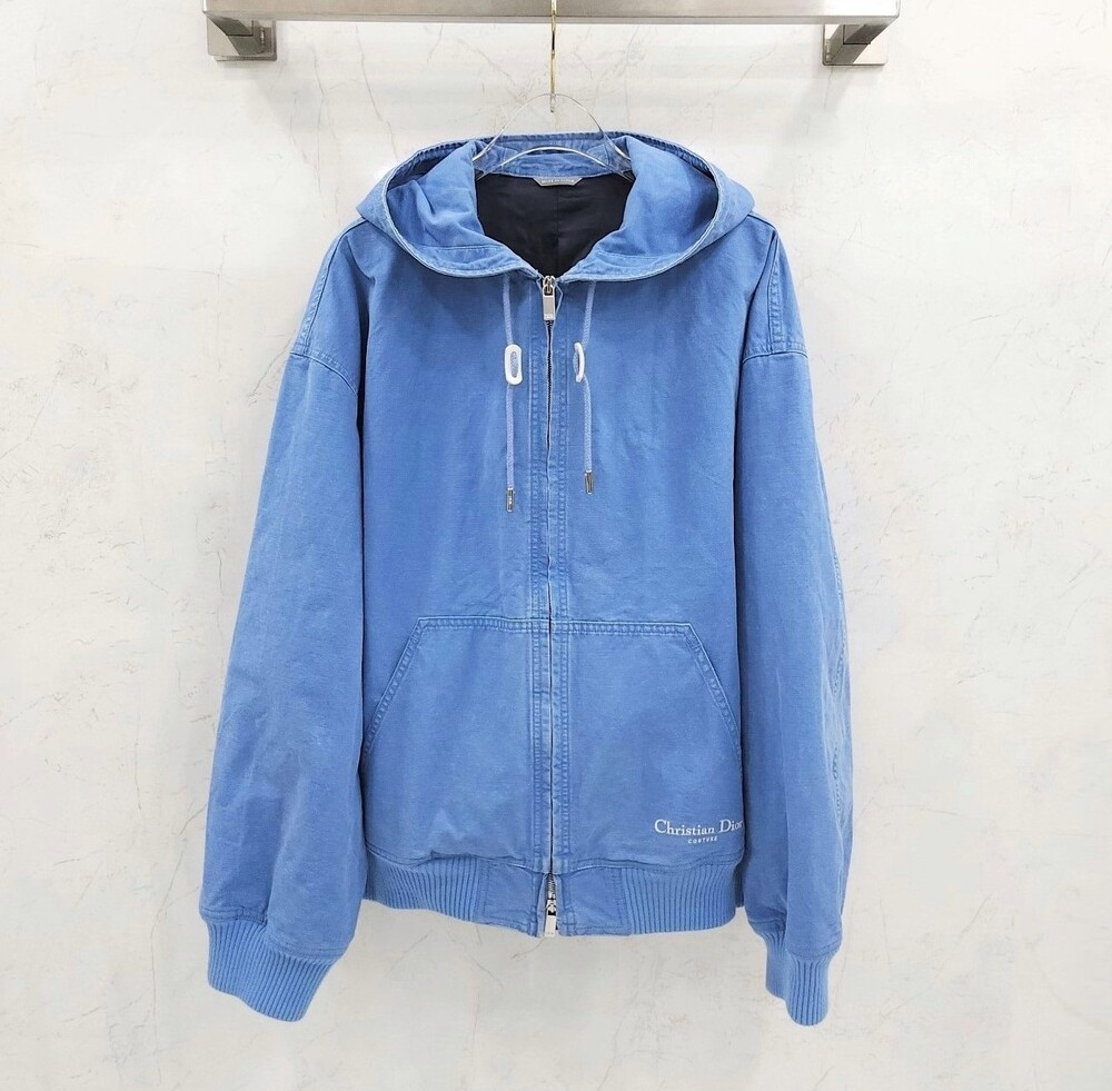 [럭스유] 50 / 디올 꾸뛰르 자수 로고 데님 후드 자켓 583D487A3015