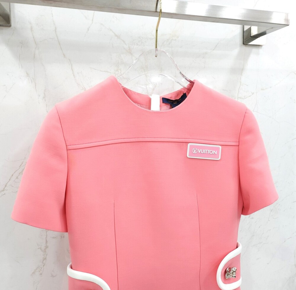 [럭스유] (새상품) 34 / 루이비통 핑크 마틴게일 드레스 원피스 1A9ML0