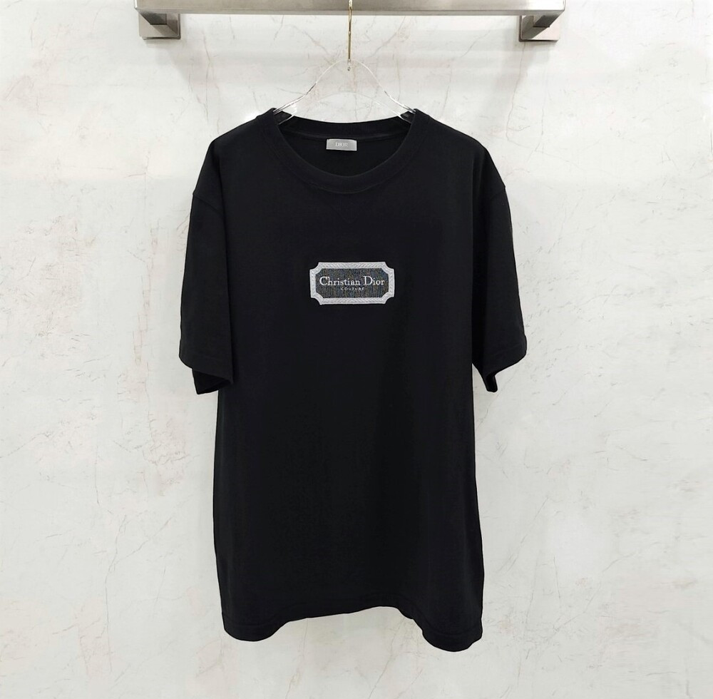 [럭스유] X3L / 디올 로고 꾸뛰르 코튼 반팔 티셔츠 343J696C0554
