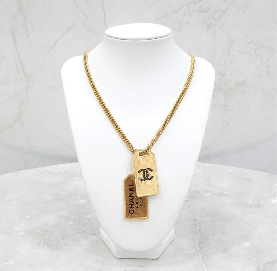 [럭스유] 샤넬 넘버 체인 메탈 골드 목걸이 AB3098