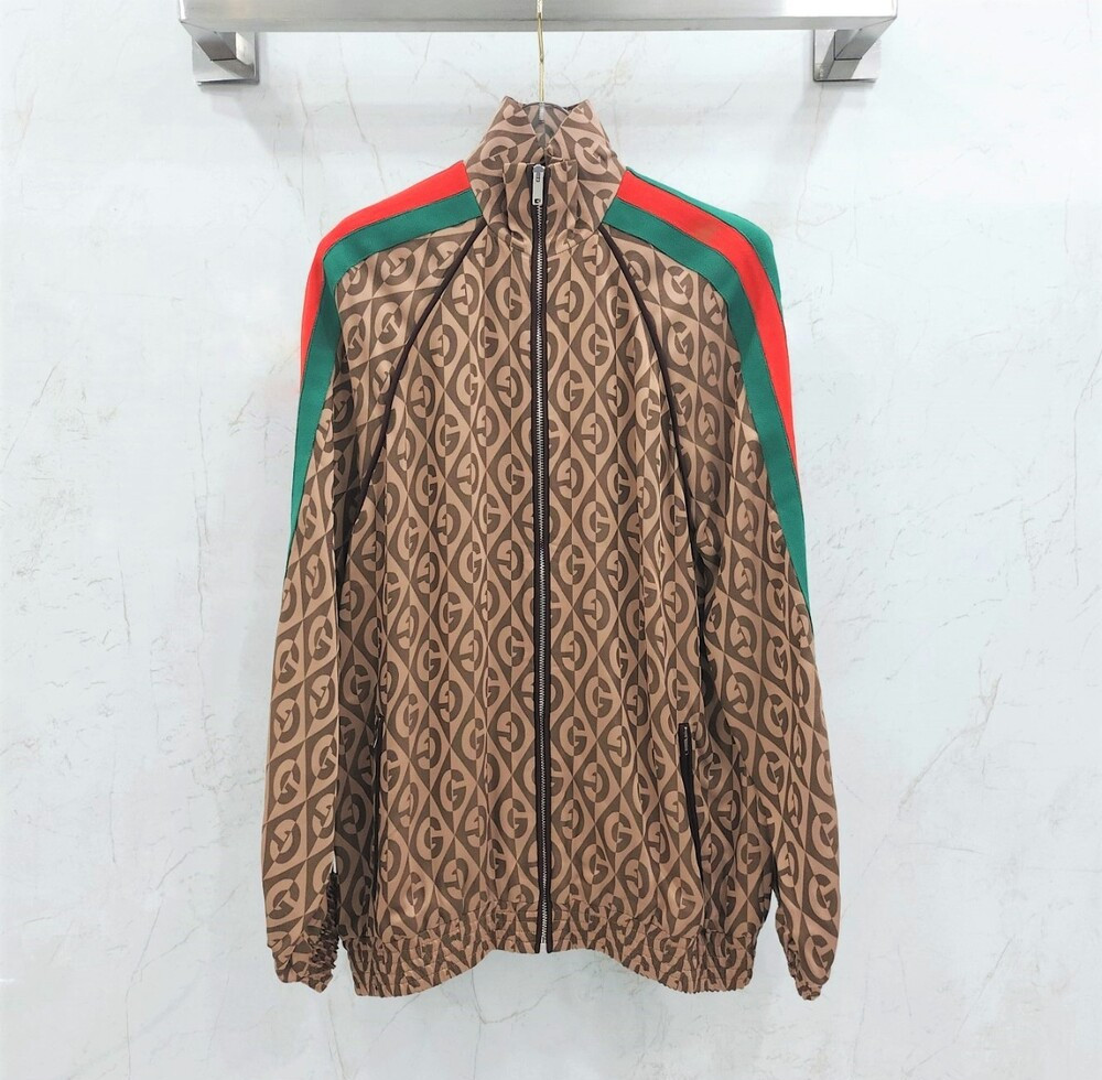 [럭스유] S / 구찌 브라운 G 롬버스 오버 집업 자켓