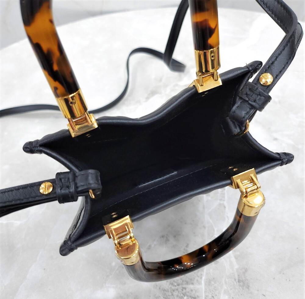 [럭스유] 펜디 블랙 미니 선샤인 FF 쇼퍼 레더백