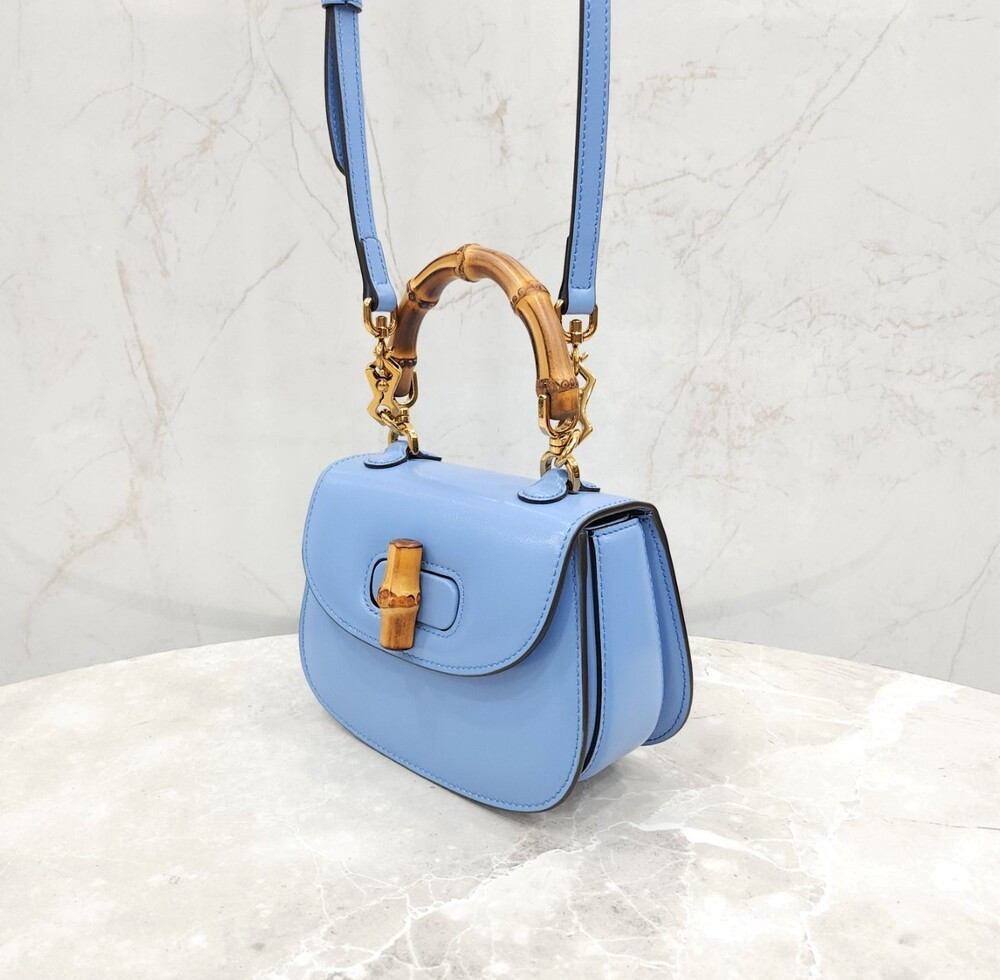 [럭스유] 구찌 뱀부 1947 탑핸들 미니 토트백 686864