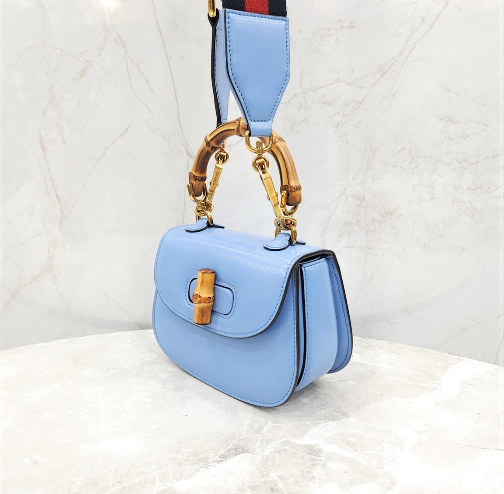 [럭스유] 구찌 뱀부 1947 탑핸들 미니 토트백 686864