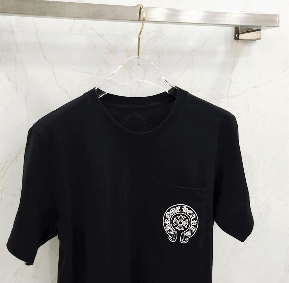 [럭스유] S / 크롬하츠 블랙 홀스슈 프린팅 로고 반팔 티셔츠