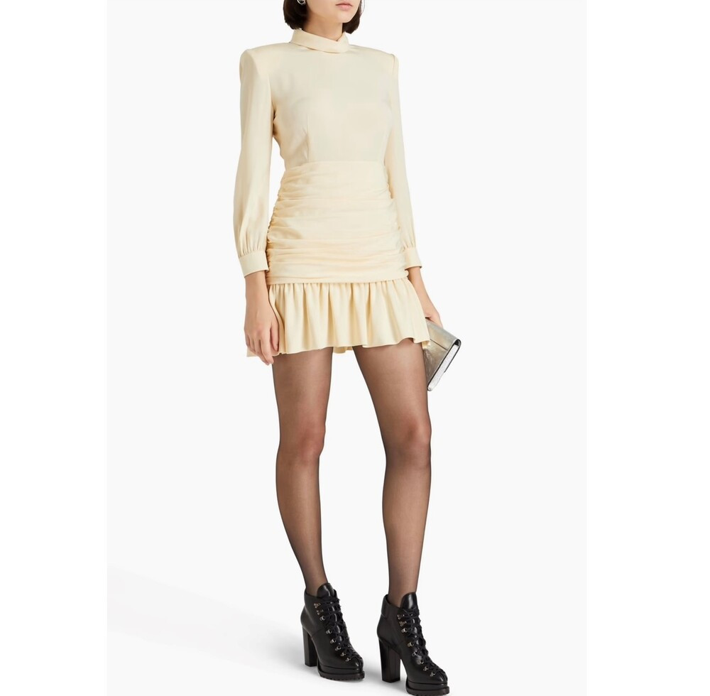 [럭스유] 34 / 구찌 게더 실크 트윌 미니 드레스 원피스 705358