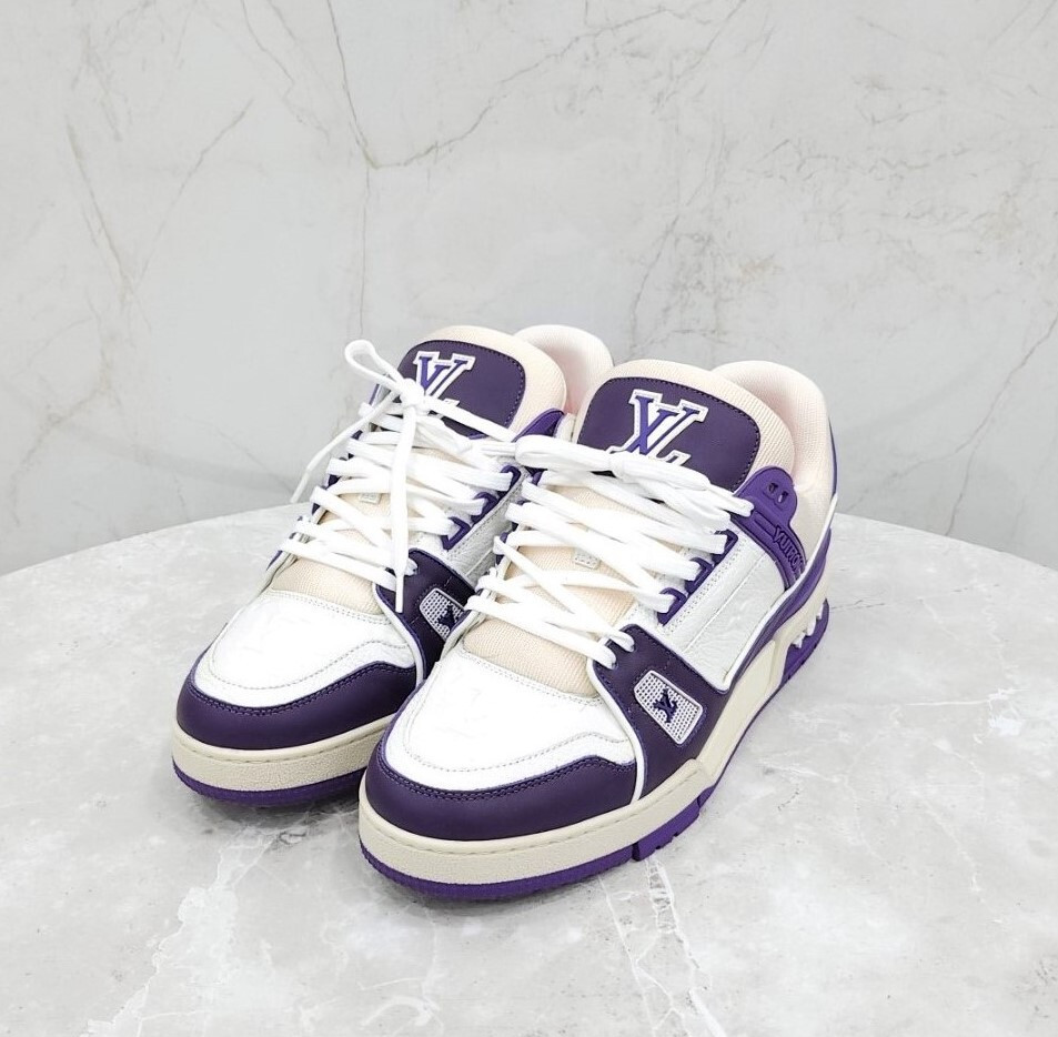 [럭스유] 7.5 / 루이비통 LV 퍼플 모노그램 트레이너 스니커즈