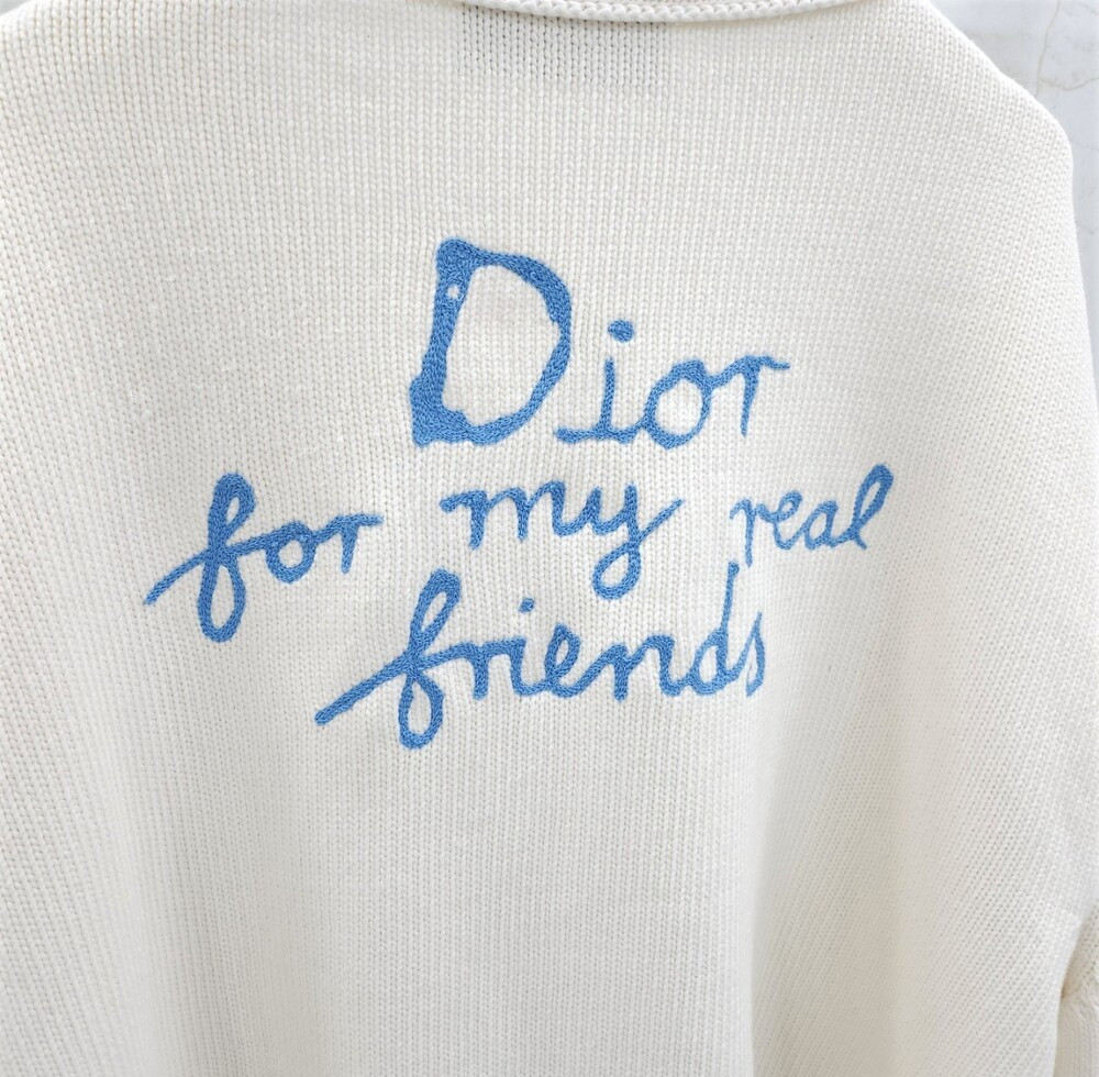 [럭스유] (새상품) 3XL / 디올 화이트 코튼 블렌드 저지 가디건 583M219A3003