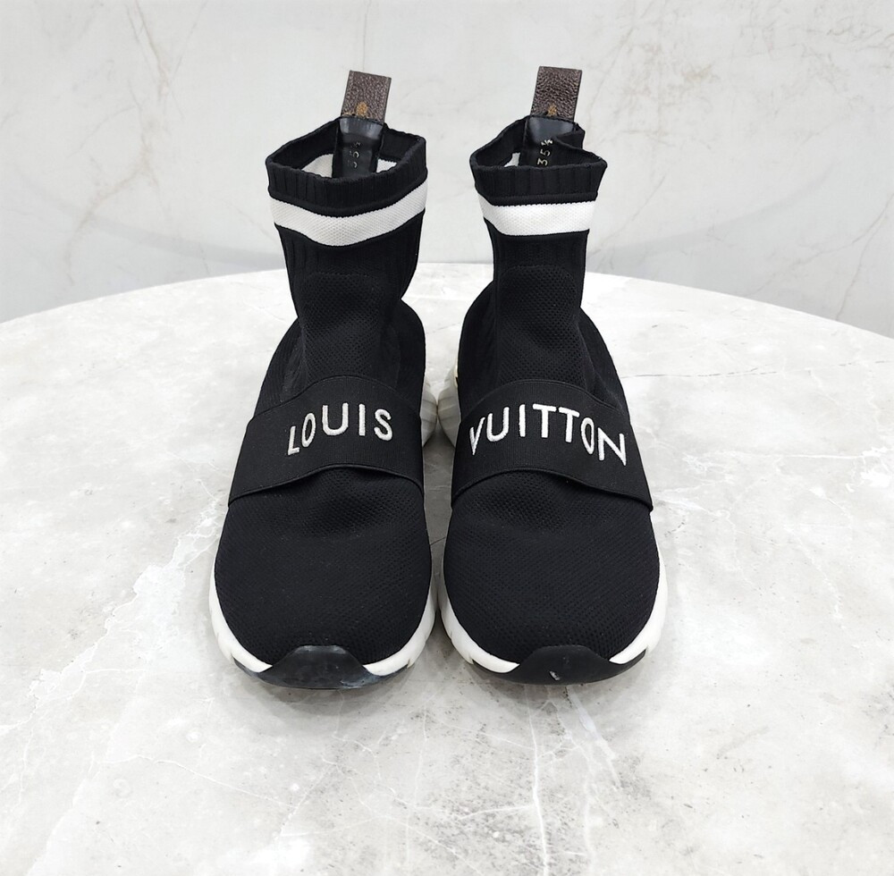 [럭스유] 35.5 / 루이비통 블랙 밴딩 로고 애프터게임 삭스 스니커즈