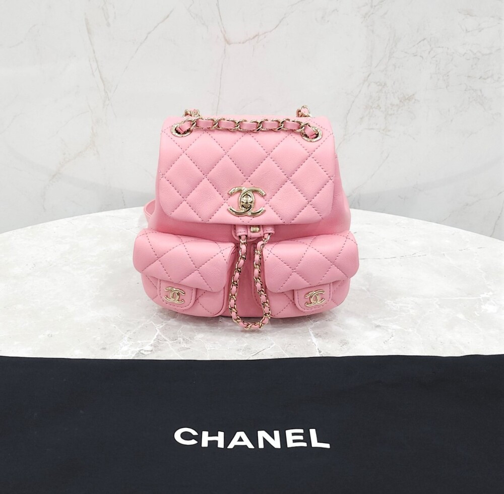 [럭스유] 샤넬 듀마 투포켓 백팩 스몰 핑크 신형내장칩 AS3787