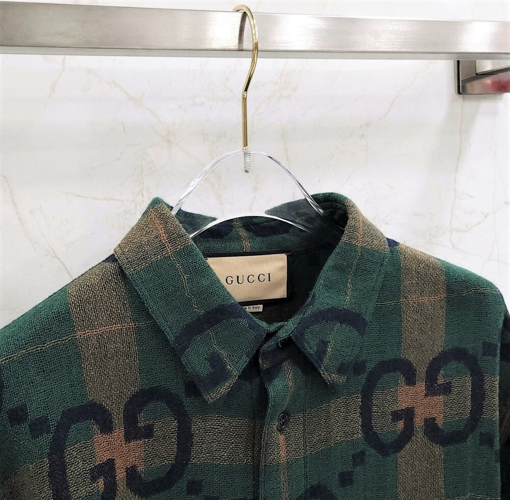 [럭스유] (새상품) 48 / 구찌 점보 GG 체크 울 셔츠