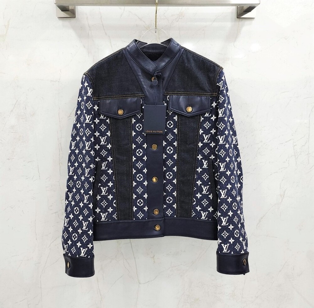 [럭스유] (새상품) 36 / 루이비통 모노그램 레더 데님 자켓 1AC0QL