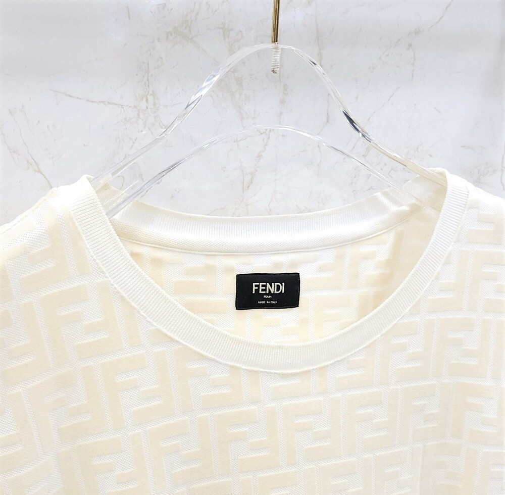 [럭스유] M / 펜디 FF 자카드 벨벳 반팔 티셔츠