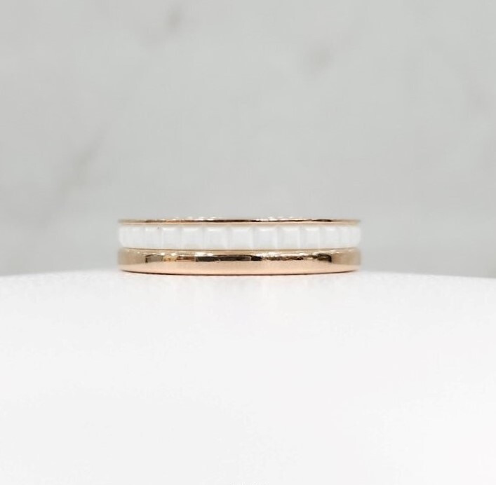 [럭스유] 부쉐론 콰트로 화이트 에디션 웨딩밴드 링 47호