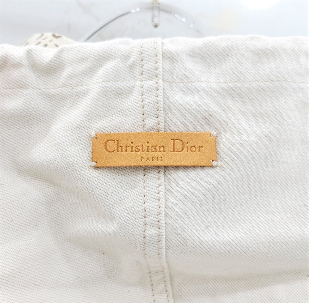 [럭스유] (새상품) 34 / 디올 오버사이즈 에크루 오블리크 데님 자켓 522V46A3050