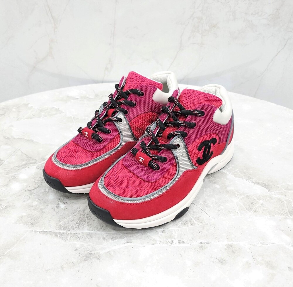 [럭스유] 37 / 샤넬 CC로고 테니스 스니커즈 G38299