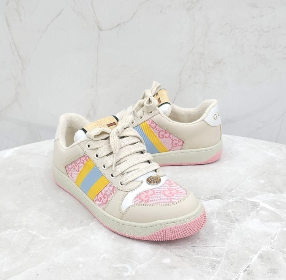 [럭스유] (새상품) 35.5 / 구찌 GG 스크리너 삼선 스니커즈