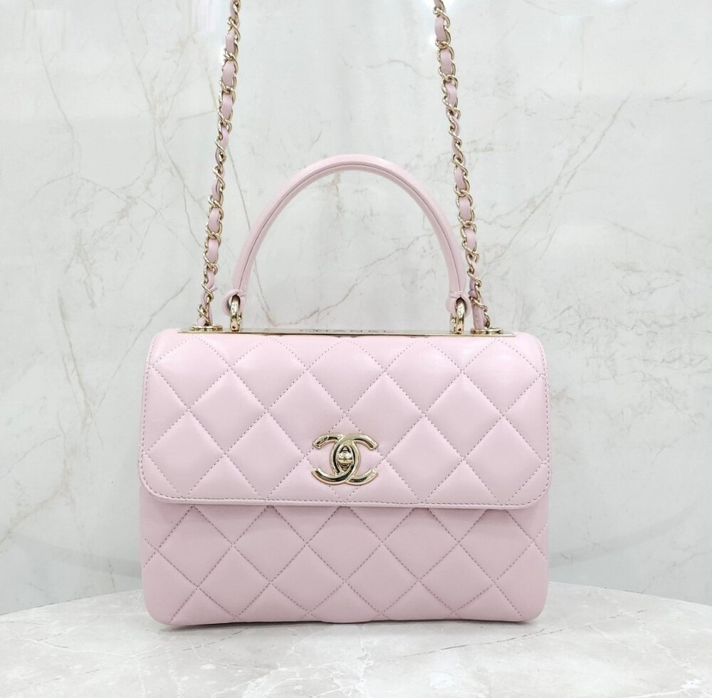 [럭스유] 샤넬 핑크 트렌디CC 램스킨 체인 숄더백 스몰 금장 31번대 A92236