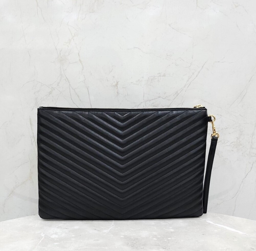 [럭스유] 생로랑 마틀라세 레더 스트랩 클러치 440222