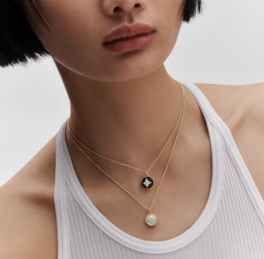 [럭스유] 루이비통 B 블라썸 펜던트 다이아 목걸이 Q93758