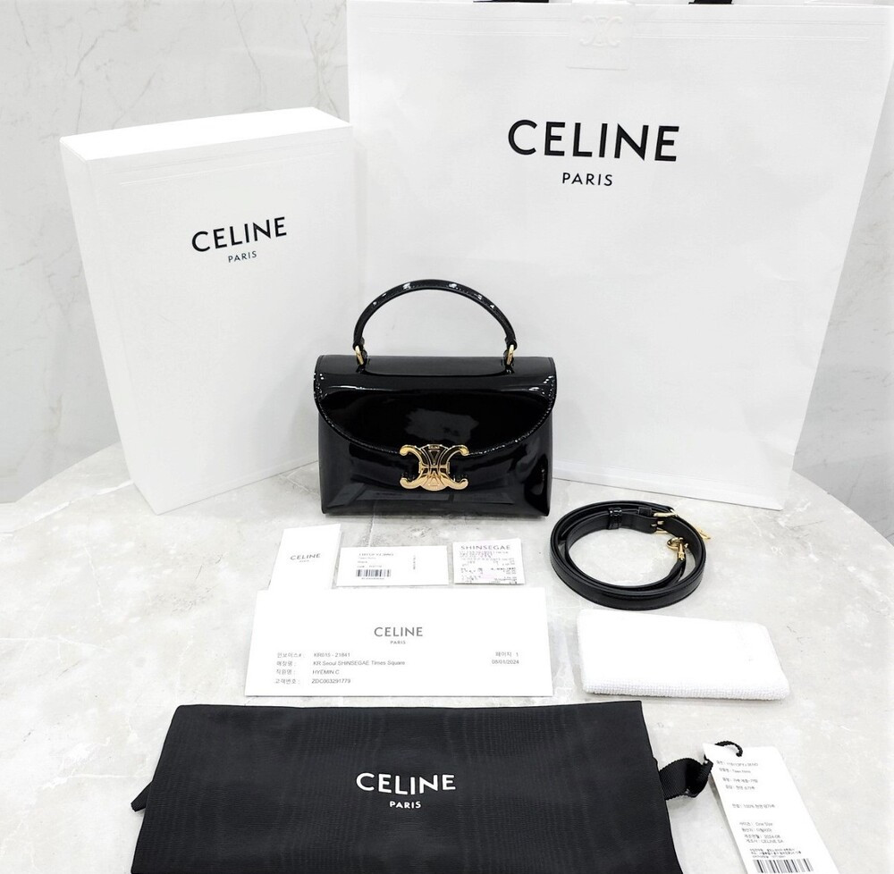 [럭스유] 셀린느 틴 나노 트리오페 에나멜 토트 숄더백 118113FYJ.38NO