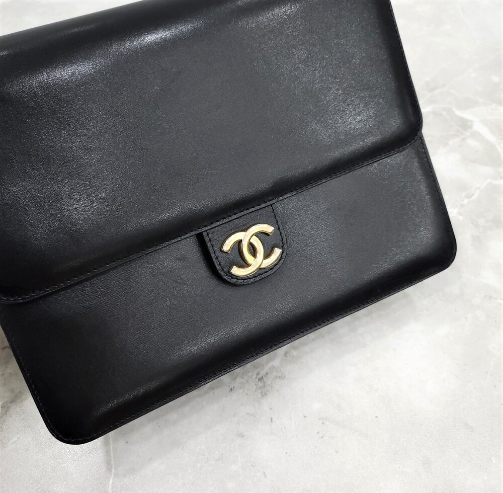 [럭스유] 샤넬 CC로고 빈티지 레더 체인 숄더백