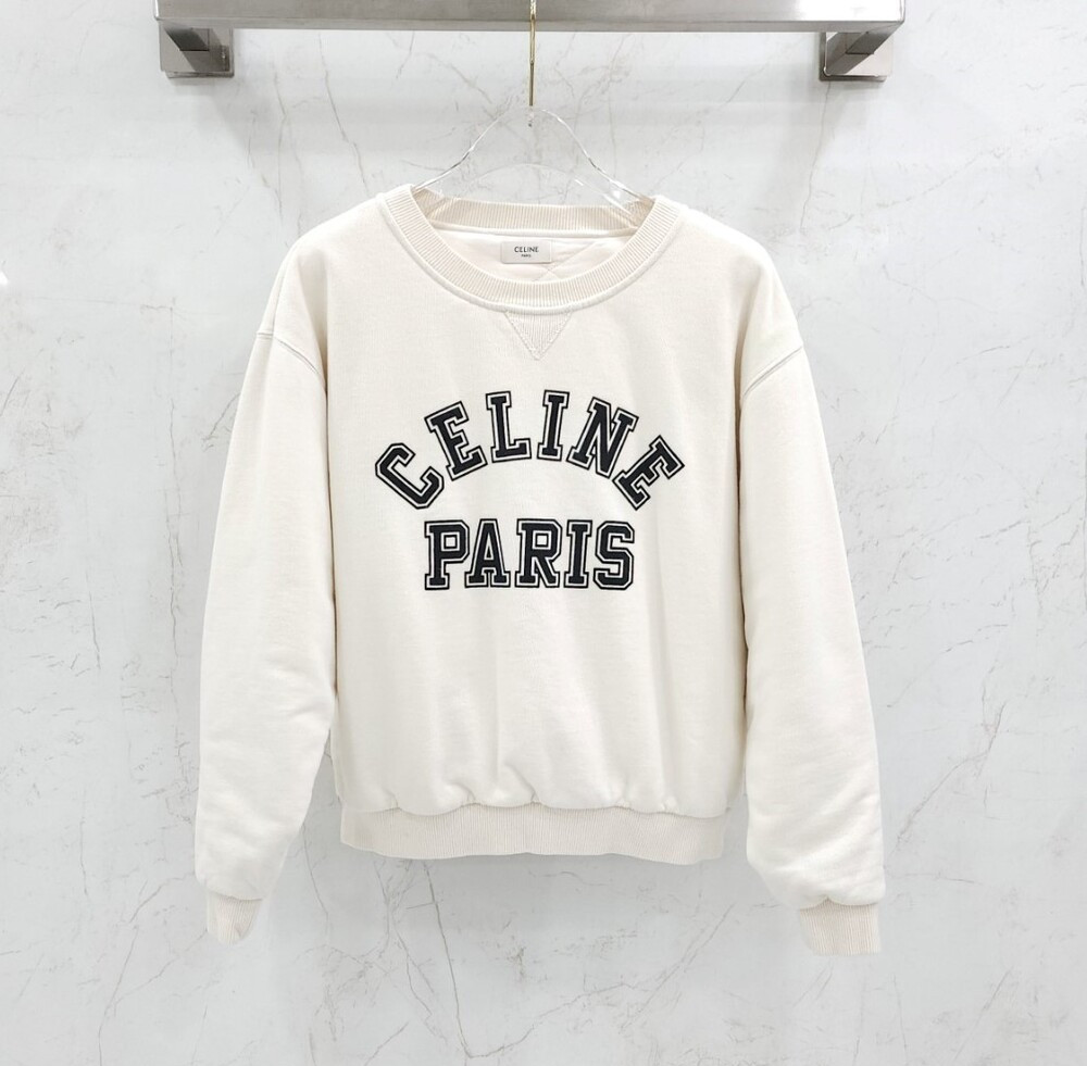 [럭스유] S / 셀린느 아이보리 로고 맨투맨 2Y01A670Q