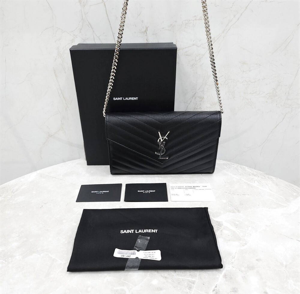 [럭스유] 생로랑 마틀라세 모노그램 WOC 체인 숄더백 377828